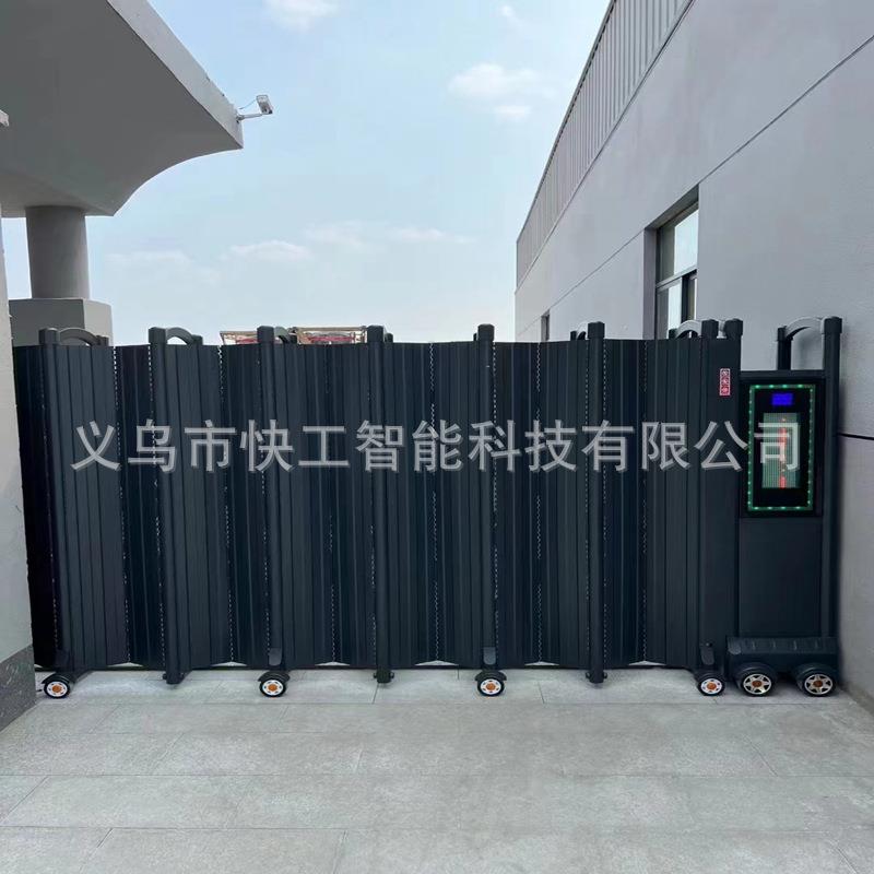 源头厂家遥控伸缩门电动大门庭院小区智能推拉门不锈钢推拉折叠门