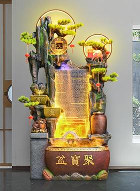 新中式假山流水喷泉鱼缸循环水摆件八方来财玄关客厅乔迁开业礼品