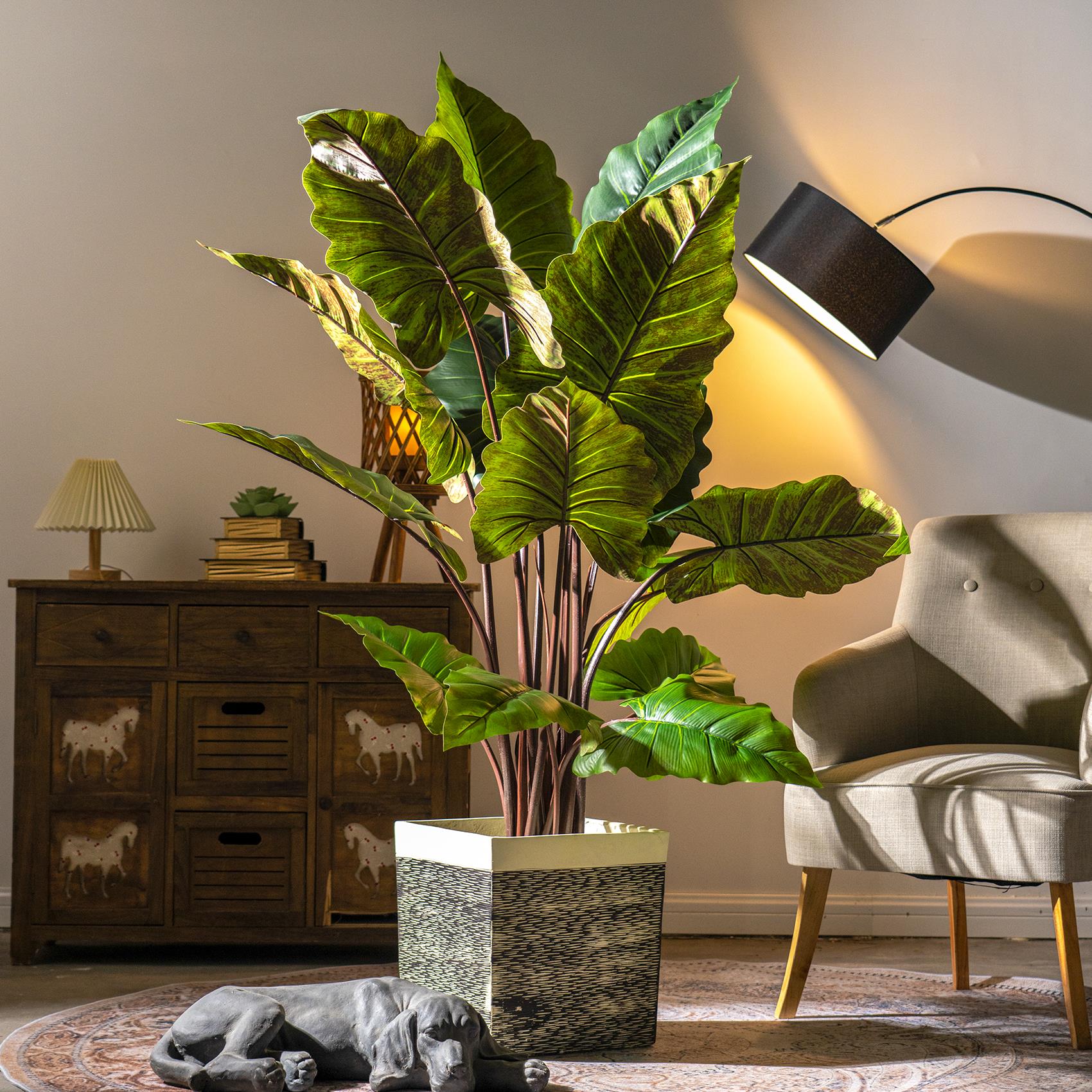 彩虹芋仿真植物盆栽室内客厅仿生绿植大型假树盆景装饰造景观摆件