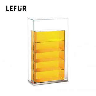 GLAS意式极简彩色玻璃模型摆件装饰品收纳展示柜客厅靠墙沙发边柜