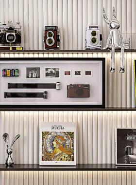 模型道具单反相机胶片摄影书籍杂志样板间书房书柜书架装饰品摆件