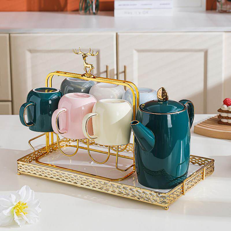 轻奢简约家用水具套装高颜值水杯喝水杯子客厅茶杯茶具乔迁送礼