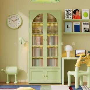 儿童铁皮无甲醛带柜门防尘书柜书架模型柜展示柜小户型储物置物柜