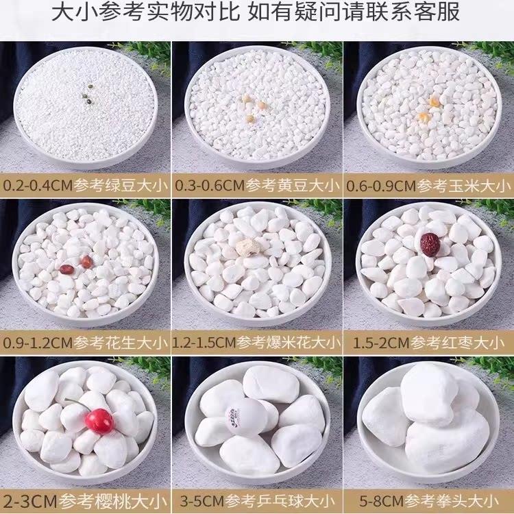 石子原石造景庭院大小石子碎石白石子鹅卵石铺地白色石头装饰铺路