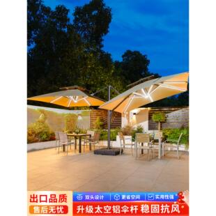 户外遮阳伞双子伞大型户外罗马伞庭院伞别墅花园太阳伞摆摊岗亭伞