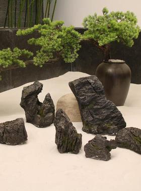 彷真石头英德石办公室枯山水装饰微景观客厅布置商场橱窗假山石