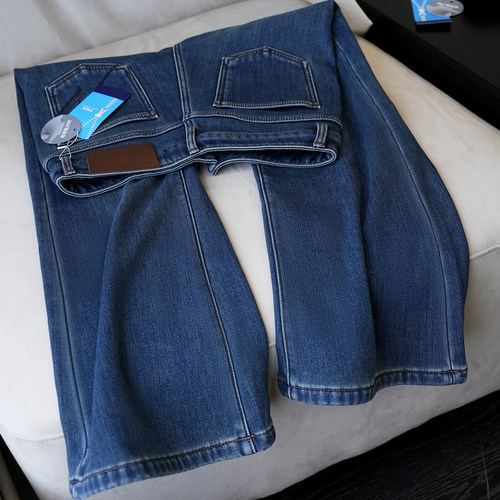 《丽丽姐专享》大长腿水洗牛仔棉弹力微喇裤！RONYZM081