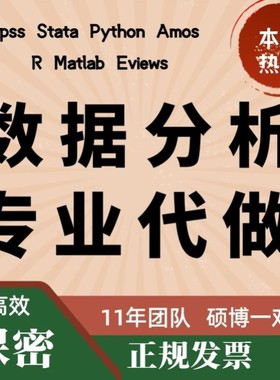 spss数据分析python服务matlab统计eviews实证R语言stata代做amos