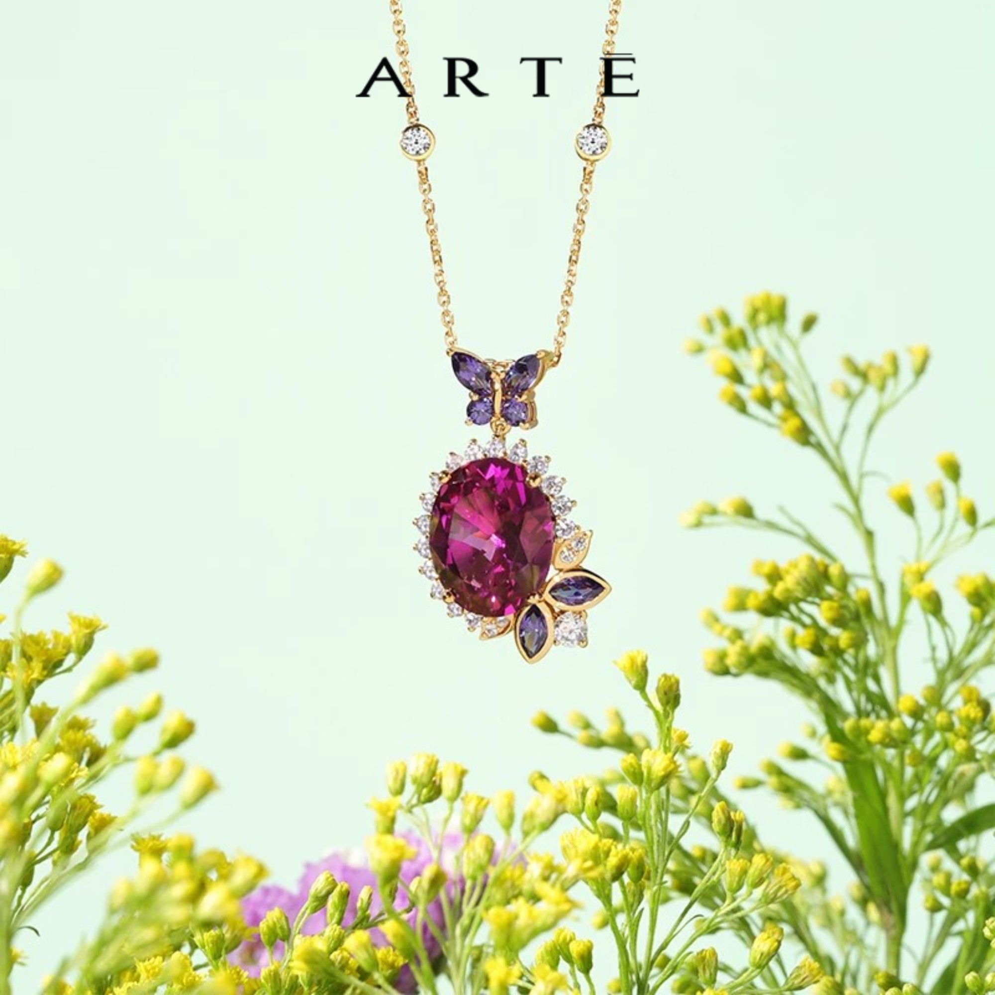 ARTE/艾尔蒂VIVIANA系列蝶舞花间立方氧化锆轻奢高级感项链女礼物