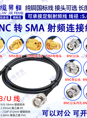 RG58/U线BNC转SMA公母头延长线纯铜超柔同轴射频连接线AP跳线天线
