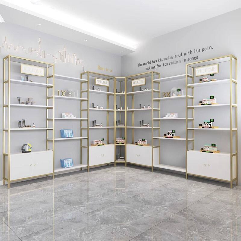 带灯化妆品展示柜精品货架鞋架包包美容院产品柜展示架商用柜定制