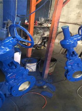 伞齿轮暗杆刀闸阀 DMZ573Y-10C 污水处理用带盖耐磨刀闸阀 DN250