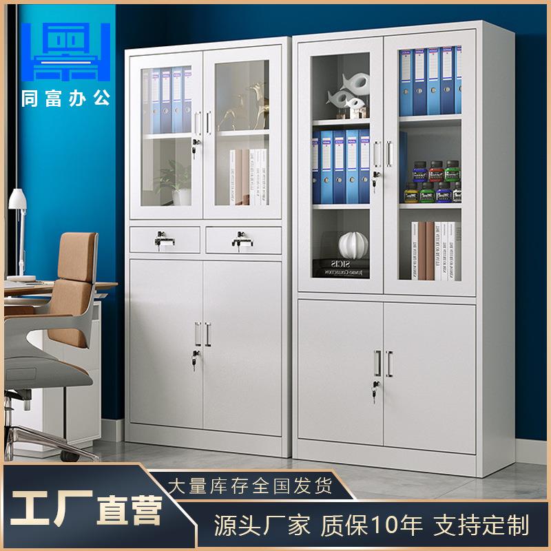钢制文件柜办公室存放档案财务凭证资料物品柜加厚带锁铁皮柜厂家