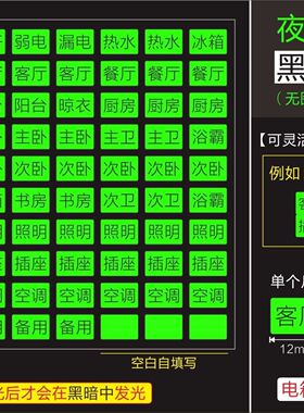 电箱开关标识贴自粘插座面板装饰