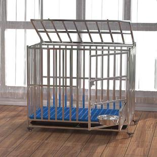 不锈钢狗笼子可折叠室内外带厕所宠物笼大型中型犬金毛边牧