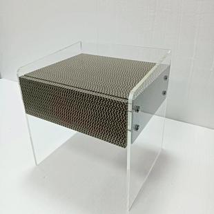 床头柜轻奢简约现代高级艺术感亚克力收纳柜创意床边置物柜边柜