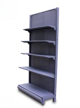 灰色穿孔板超市货架小吃展示架便利店货架悬挂配件仓储架热卖