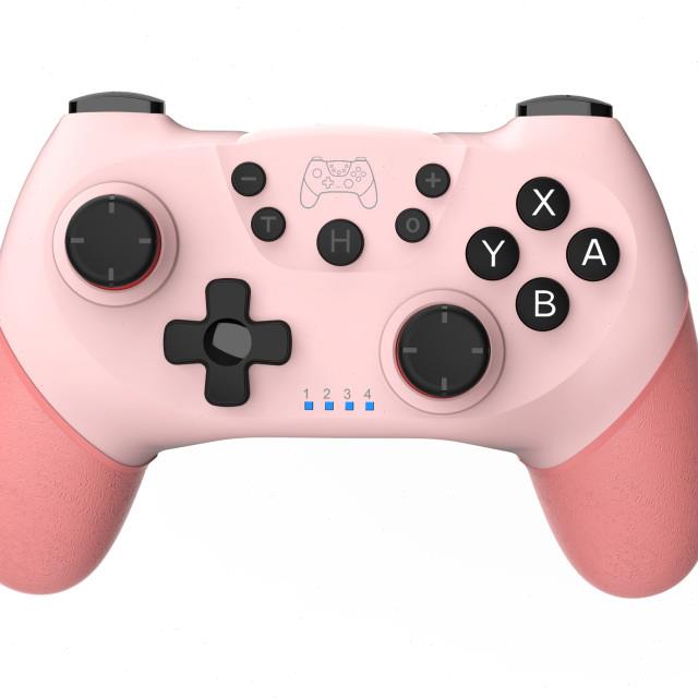 带宏编程Switch粉色无线蓝牙游戏手柄带唤醒震动陀螺仪switch手柄
