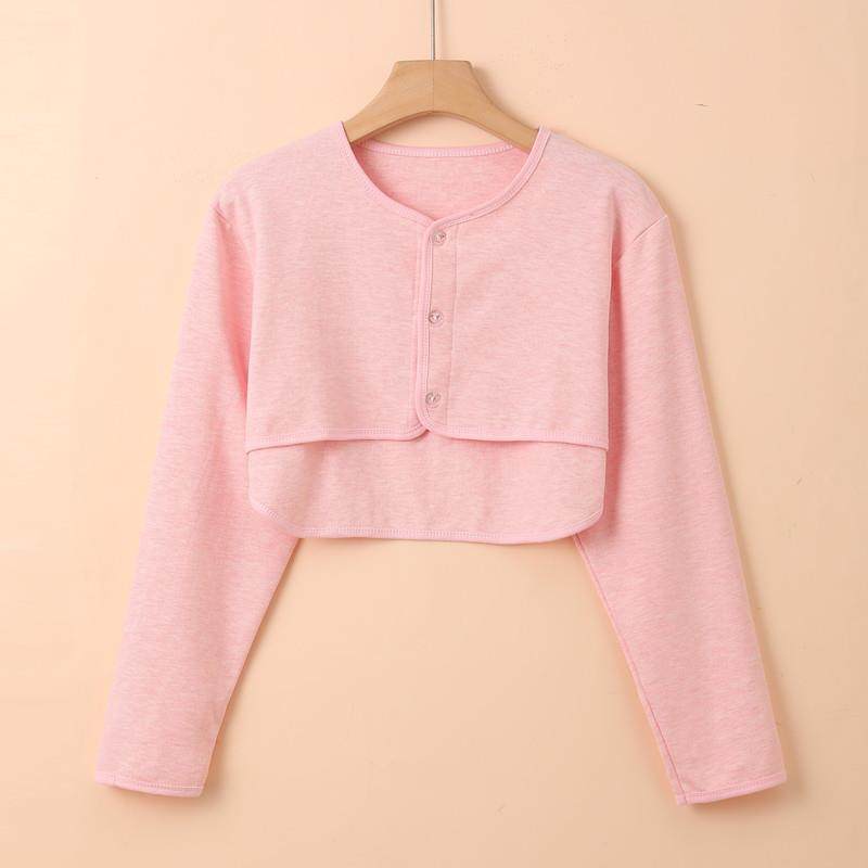 夏季薄款纯棉护肩膀睡觉保暖空调房女士坐月子防寒长袖护肩膀坎肩