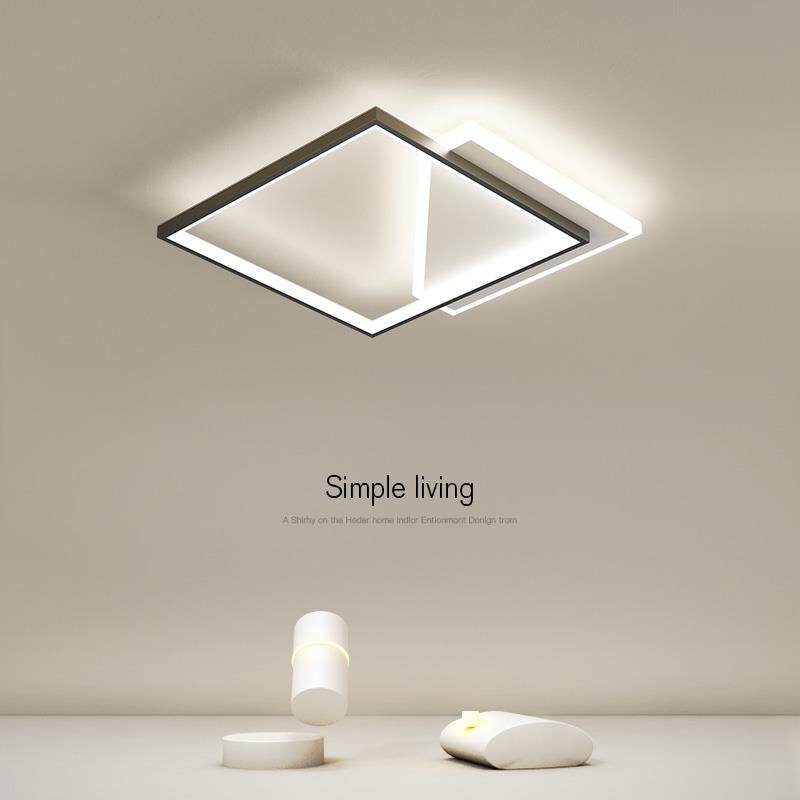 北欧主卧室灯几何灯创意个性方形镂空灯简约现代LED吸顶灯书房灯
