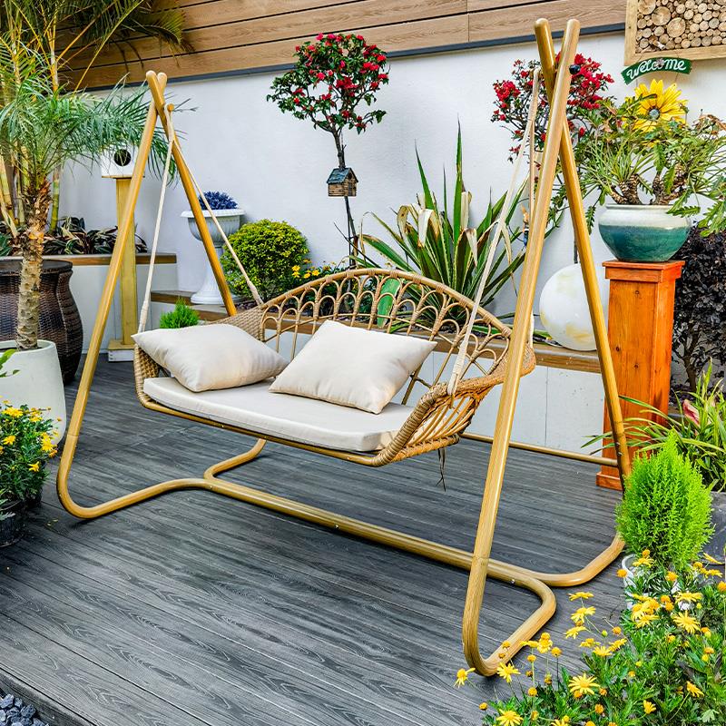 户外秋千吊椅网红室外室内悬挂吊床双人吊篮庭院花园户外秋千摇椅