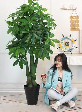 发财树彷真绿色植物彷生彷真盆栽客厅室内花假树摆设造景大型塑料