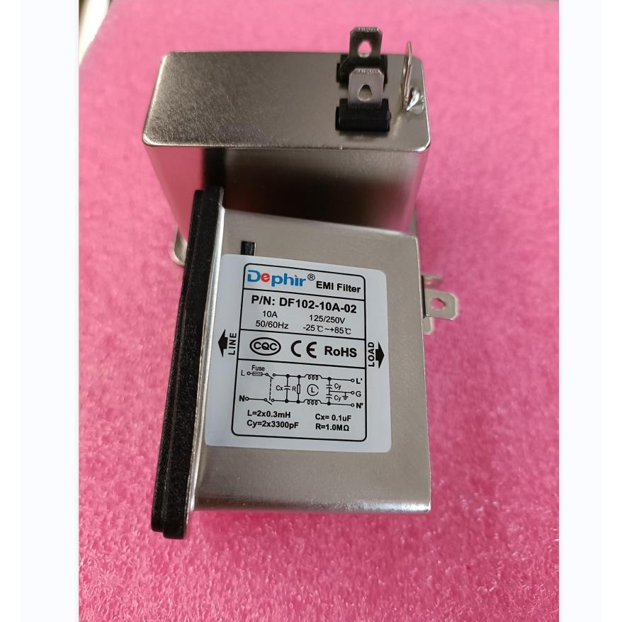 EMI电源滤波器DF102-10A-02单相 开关插座 保险丝 抗干扰三合一
