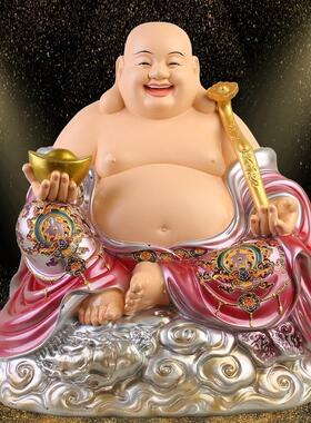 笑佛像大肚开心弥勒佛菩萨树脂彷铜像佛像居家用招财办公室摆件