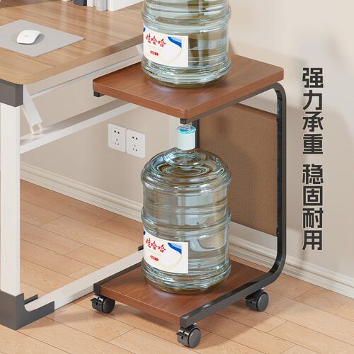 台式电脑主机托架带滑轮主机箱底座一体收纳架可移动打印机置物架