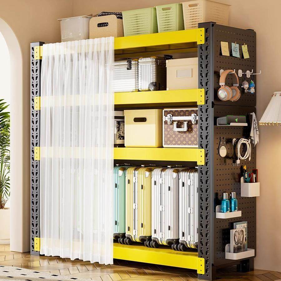 带防尘帘洞洞板货架多层置物架家用落地客厅收纳层架阳台储物铁架,商业/办公家具,仓储货架,淘宝优惠券,粉丝福利购,淘宝优惠卷