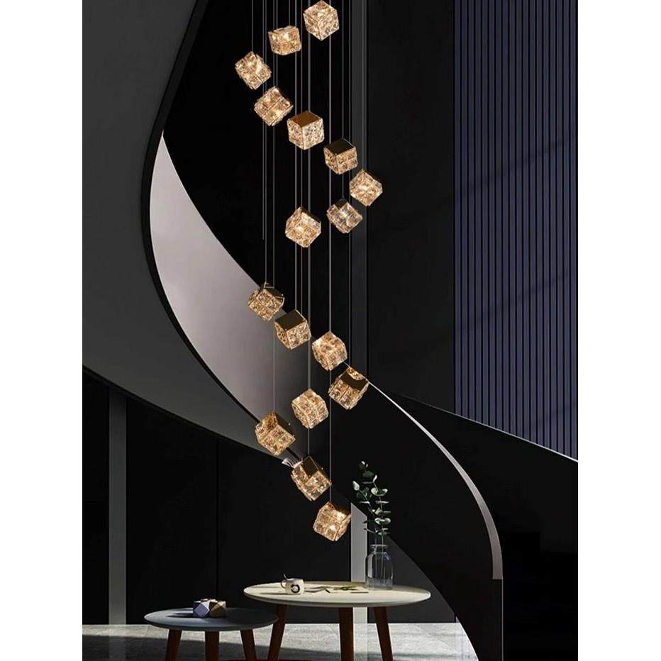 轻豪华阁楼楼梯间吊灯现代简单的小覆式建筑房子客厅水晶旋转长吊,家装灯饰光源,LOFT/复式住宅/楼梯吊灯,淘宝优惠券,粉丝福利购,淘宝优惠卷