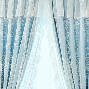 高端法式绍兴柯桥窗帘遮光2025新款卧室双层带纱女生卧室高级感