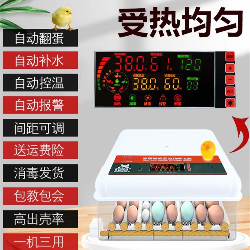 全自动智能孵蛋器家用小型 芦丁鸡鸭鹅孵化机 多容量孵蛋设备