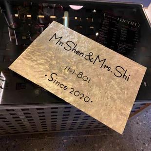 手工敲打锤纹黄铜门牌定制公司民宿工作室广告牌别墅招牌匾定做