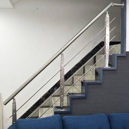 不锈钢楼梯扶手室内家用护栏定制自建房阳台简约扶手栏杆护栏立柱