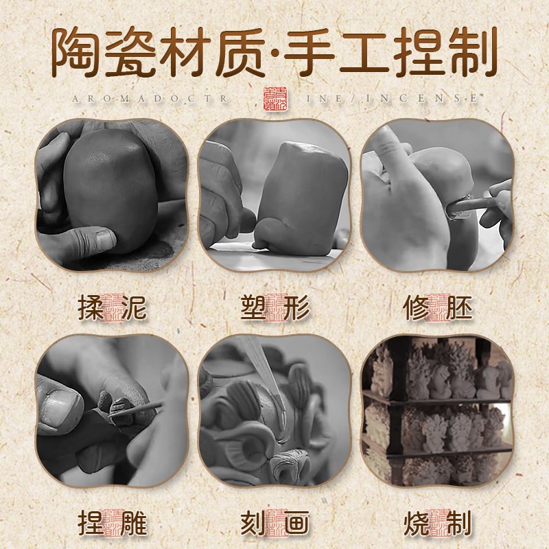 龙生九子中国风陶瓷倒流香炉家用室内可爱创意线香炉实用茶道摆件