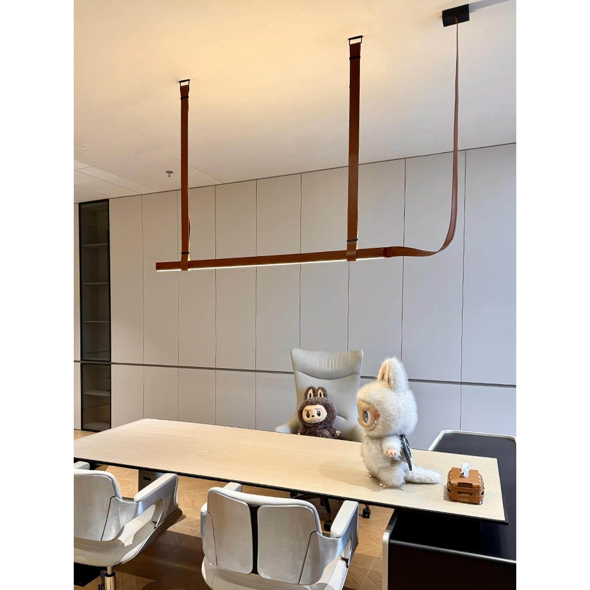 后现代极简餐厅吊灯设计师创意皮带长条岛台吧台茶室样板间艺术灯,家装灯饰光源,餐厅吊灯,淘宝优惠券,粉丝福利购,淘宝优惠卷