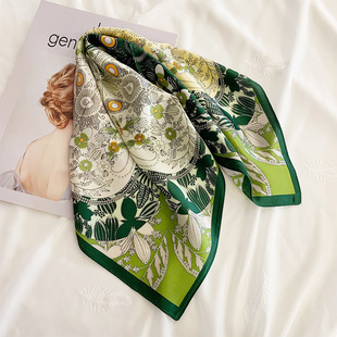夏季新款仿真丝70*70小方巾女 时尚百搭丝巾围巾薄款丽锦缎小领巾