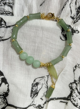 新中式竹节串珠清冷感手链女ins小众设计高级复古中国风闺蜜手饰