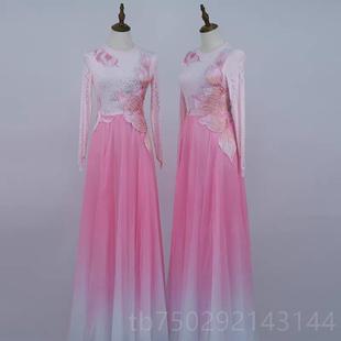 高檔芙蕖古舞蹈服典女漢印飄逸大擺裙紗衣國中舞演出合唱服歌伴舞
