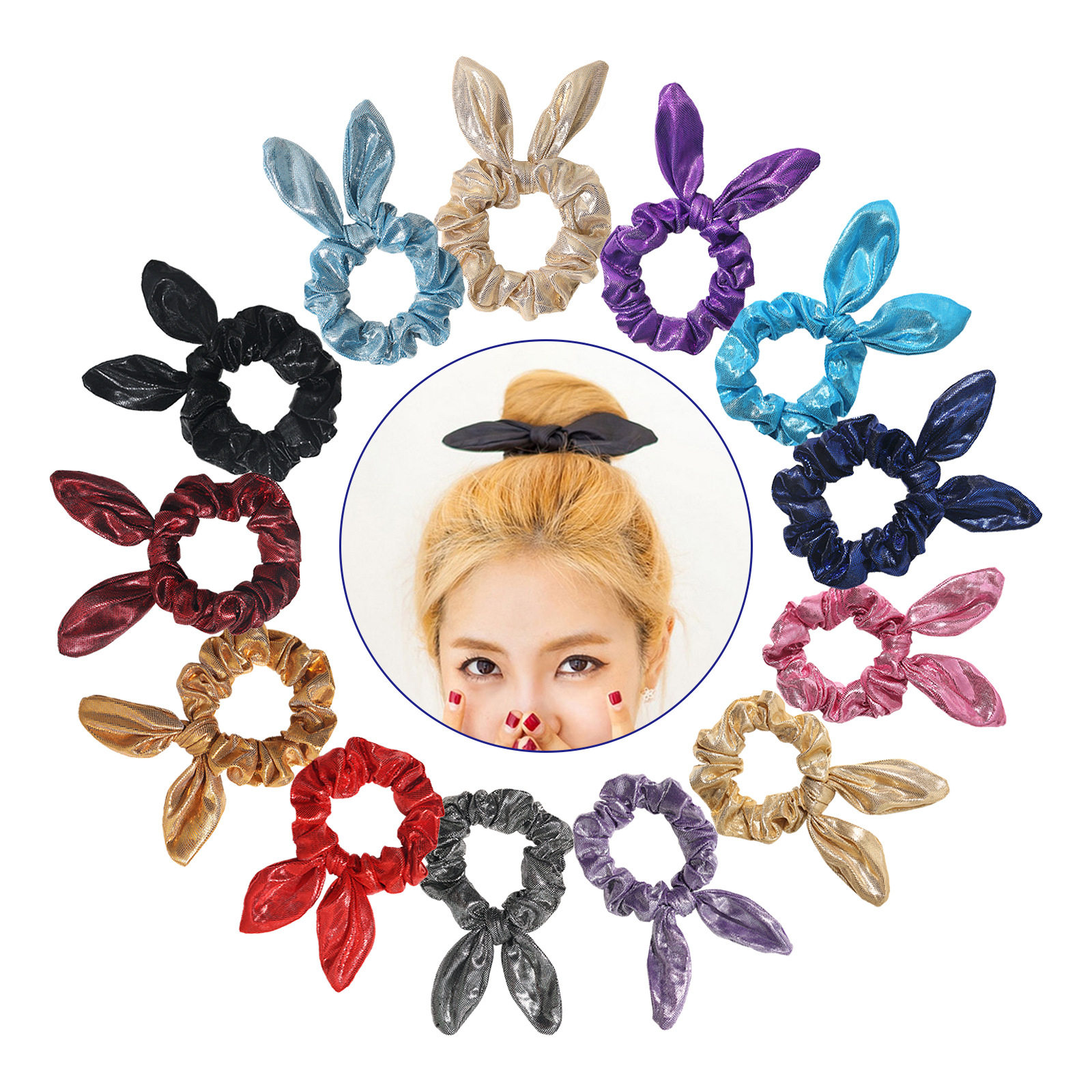 新款欧美流行 可爱亮面PU兔耳朵发圈 布艺PU蝴蝶结小清新扎头发饰,饰品/流行首饰/时尚饰品新,发饰,淘宝优惠券,粉丝福利购,淘宝优惠卷