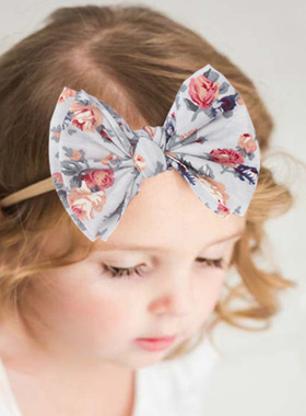 2022欧美宝宝发带发箍 儿童新款柔软舒适印花蝴蝶结发饰头箍