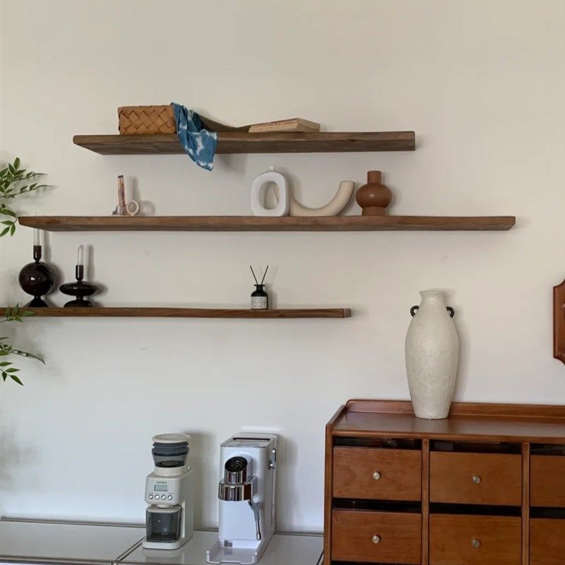 置物架墙上复古墙壁书架挂墙隔板墙面壁挂式展示架一字板上墙层板,商业/办公家具,层板/挂板,淘宝优惠券,粉丝福利购,淘宝优惠卷