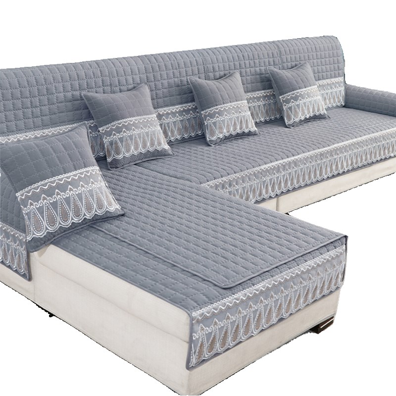 沙发垫灰色四季通用防滑简约现代布艺坐垫扶手靠背巾枕套定做