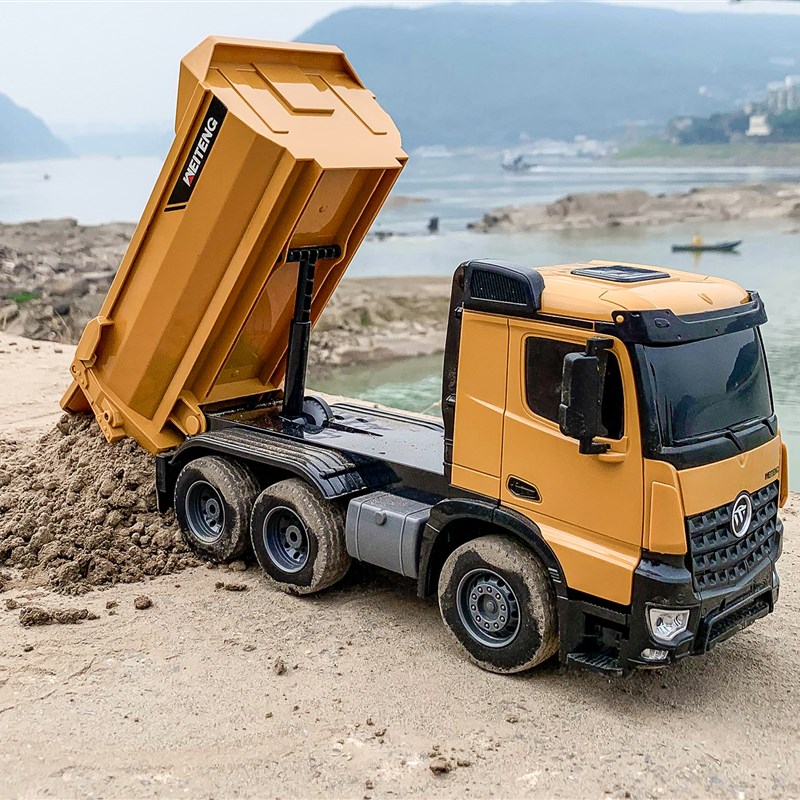 大号遥控工程车儿童充电动翻斗车卡车玩具无线四驱运输自卸车模型