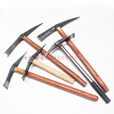 纯手工锻打轨道钢两用锄斧洋镐多功能锄挖笋采药锄头户外园林工具