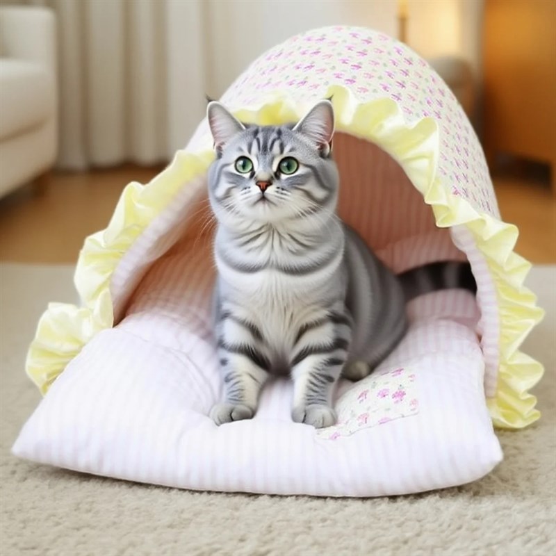 猫窝四季通用可拆洗封闭式太空舱垫子新型睡觉床宠物小狗用品夏天