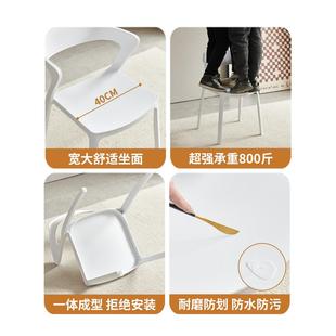 塑料椅子加椅厚靠背子家可叠放用CUJ商用餐厅环保防滑椅休闲椅餐