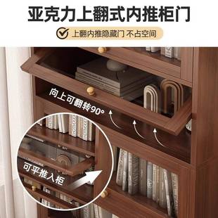书架靠墙落地置物架多层厅收纳柜柜储物柜家用客门带防尘书置RZH