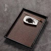 奉茗竹席竹面泡臺茶盤茶托盤家用干重8014-CDP日式藤編長方形小茶
